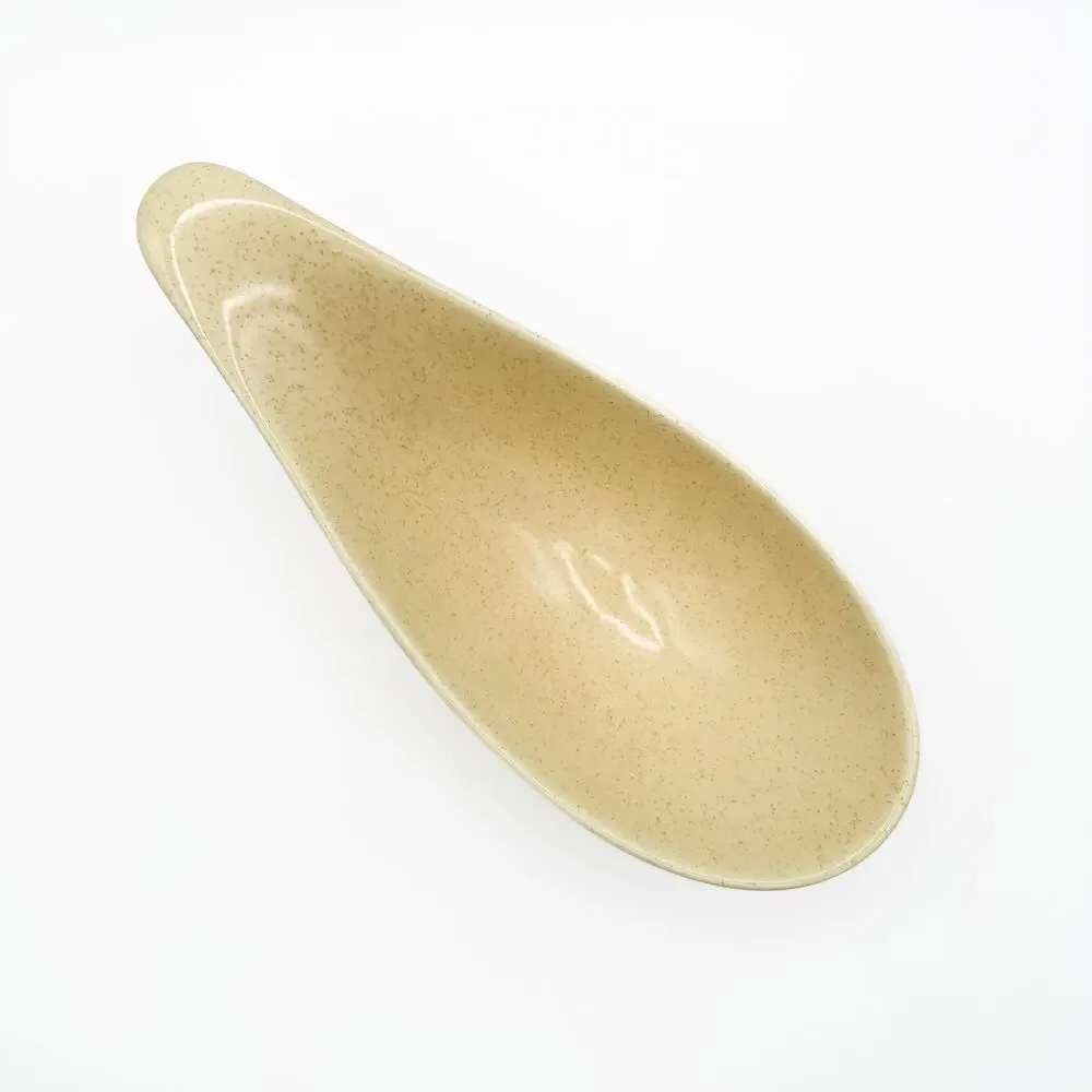 Metlox Poppytrail Mid Century Speckled Freeform Yellow Gravy Boat Serving Dish